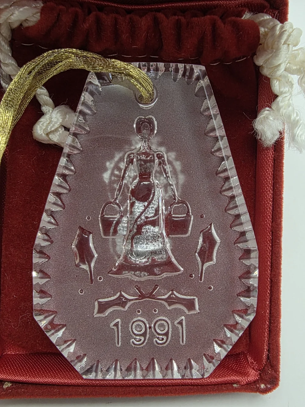 Waterford Crystal 12 Days of Christmas 1991 Ornament Eight 8 Maids a Milking